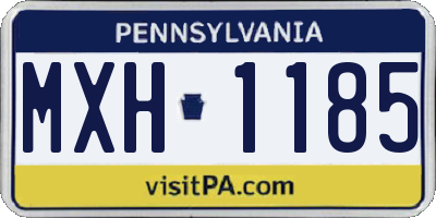 PA license plate MXH1185