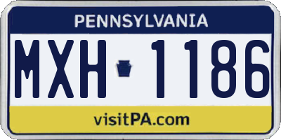 PA license plate MXH1186