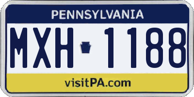 PA license plate MXH1188