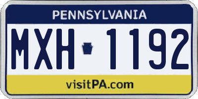 PA license plate MXH1192