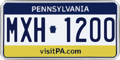 PA license plate MXH1200