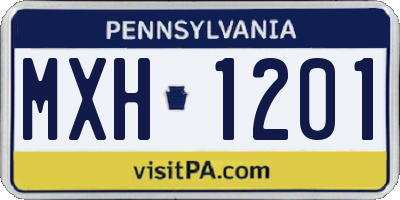 PA license plate MXH1201