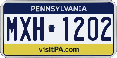 PA license plate MXH1202