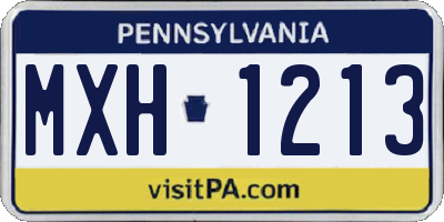 PA license plate MXH1213