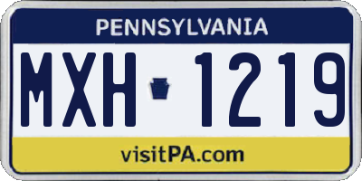 PA license plate MXH1219