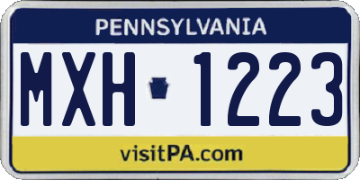 PA license plate MXH1223
