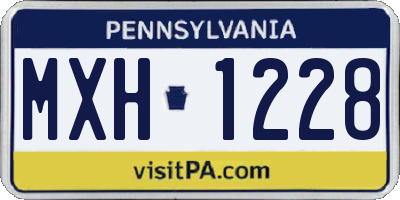 PA license plate MXH1228