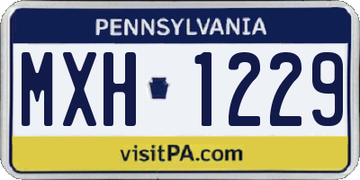 PA license plate MXH1229