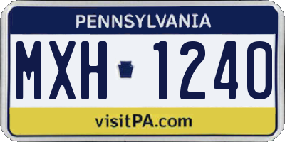 PA license plate MXH1240