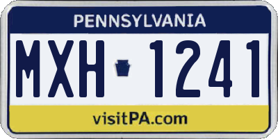 PA license plate MXH1241
