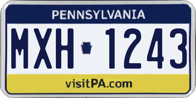 PA license plate MXH1243