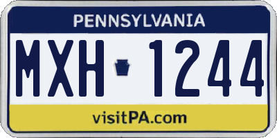 PA license plate MXH1244
