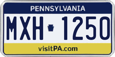 PA license plate MXH1250