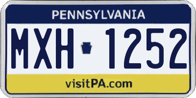 PA license plate MXH1252