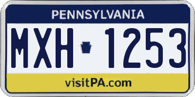 PA license plate MXH1253