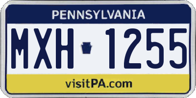 PA license plate MXH1255