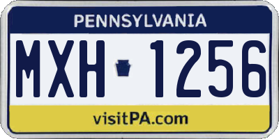 PA license plate MXH1256