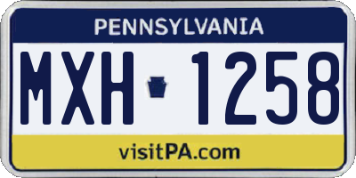 PA license plate MXH1258