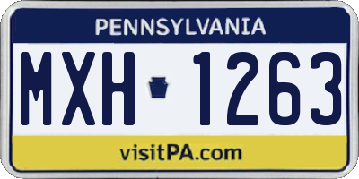 PA license plate MXH1263