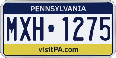 PA license plate MXH1275