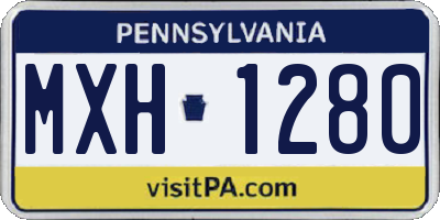 PA license plate MXH1280