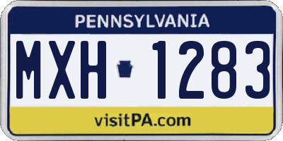 PA license plate MXH1283