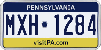 PA license plate MXH1284