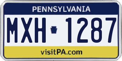PA license plate MXH1287