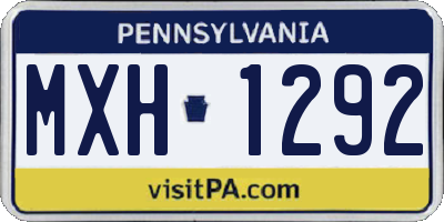 PA license plate MXH1292