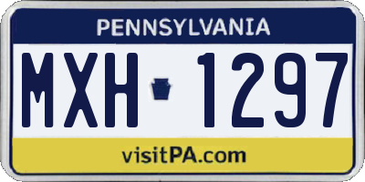 PA license plate MXH1297