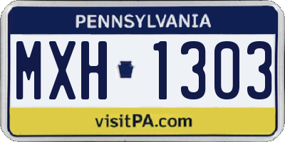 PA license plate MXH1303