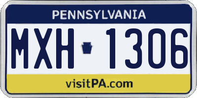 PA license plate MXH1306