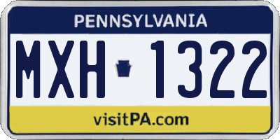PA license plate MXH1322