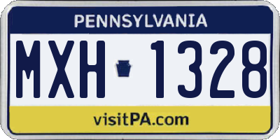 PA license plate MXH1328