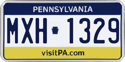 PA license plate MXH1329