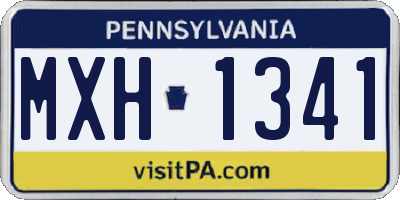 PA license plate MXH1341