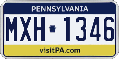 PA license plate MXH1346