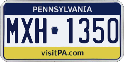 PA license plate MXH1350