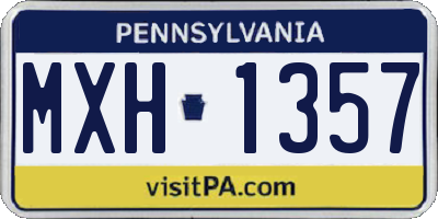PA license plate MXH1357