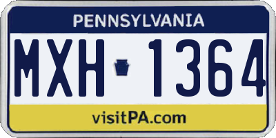 PA license plate MXH1364