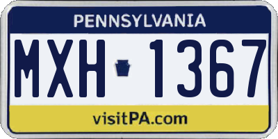 PA license plate MXH1367