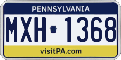 PA license plate MXH1368