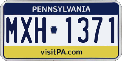 PA license plate MXH1371