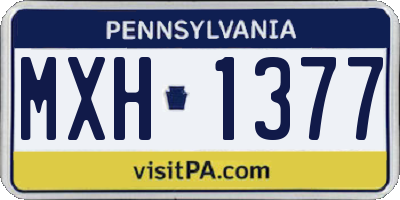 PA license plate MXH1377