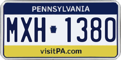 PA license plate MXH1380
