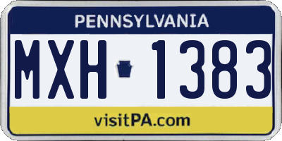 PA license plate MXH1383