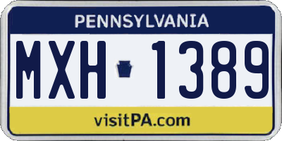 PA license plate MXH1389