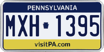 PA license plate MXH1395