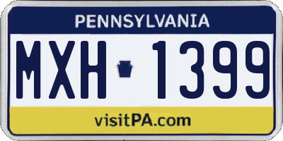 PA license plate MXH1399