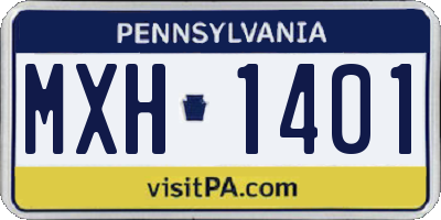 PA license plate MXH1401